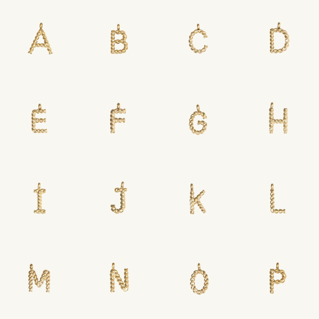 Rope letter charms A to P By Lumine