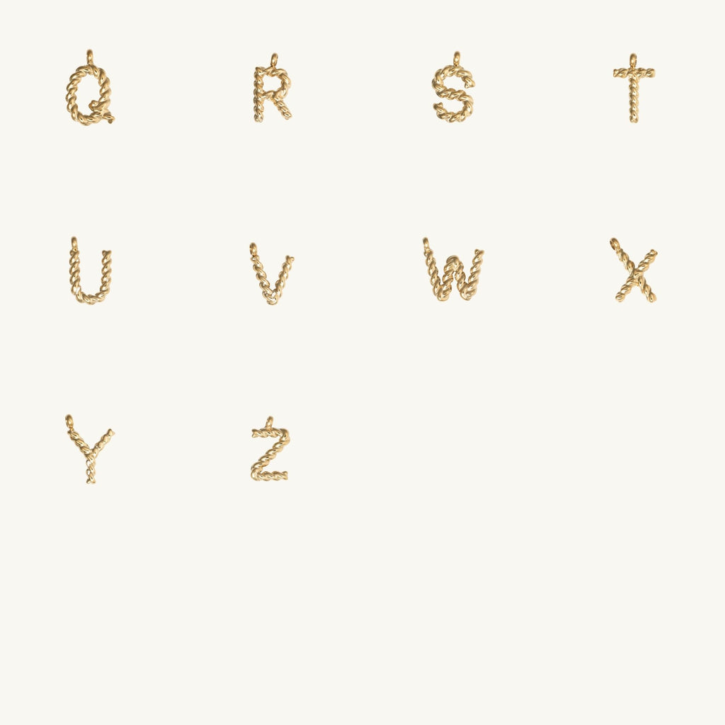 Rope letter charms Q to Z By Lumine