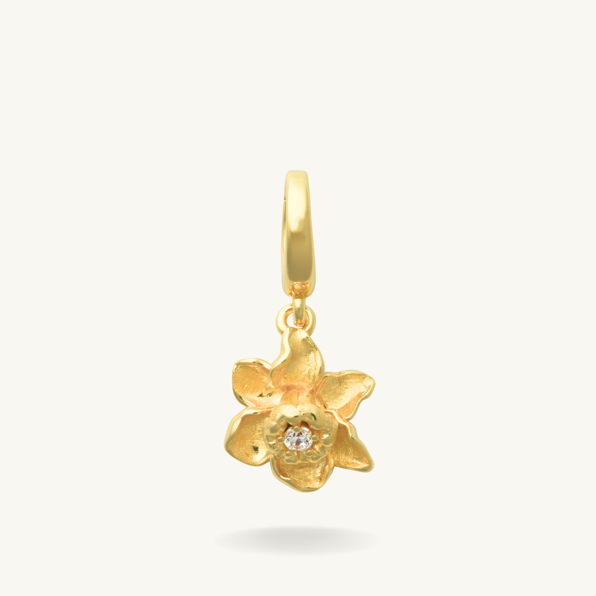 birth flower march clip charm gold vermeil