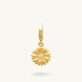 daisy birth flower april clip charm gold vermeil