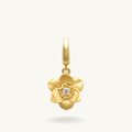 birth flower december clip charm gold vermeil