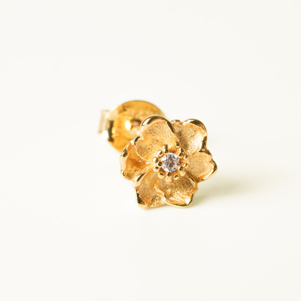 Poppy Birth Flower Earrings - August styled view By Lumine