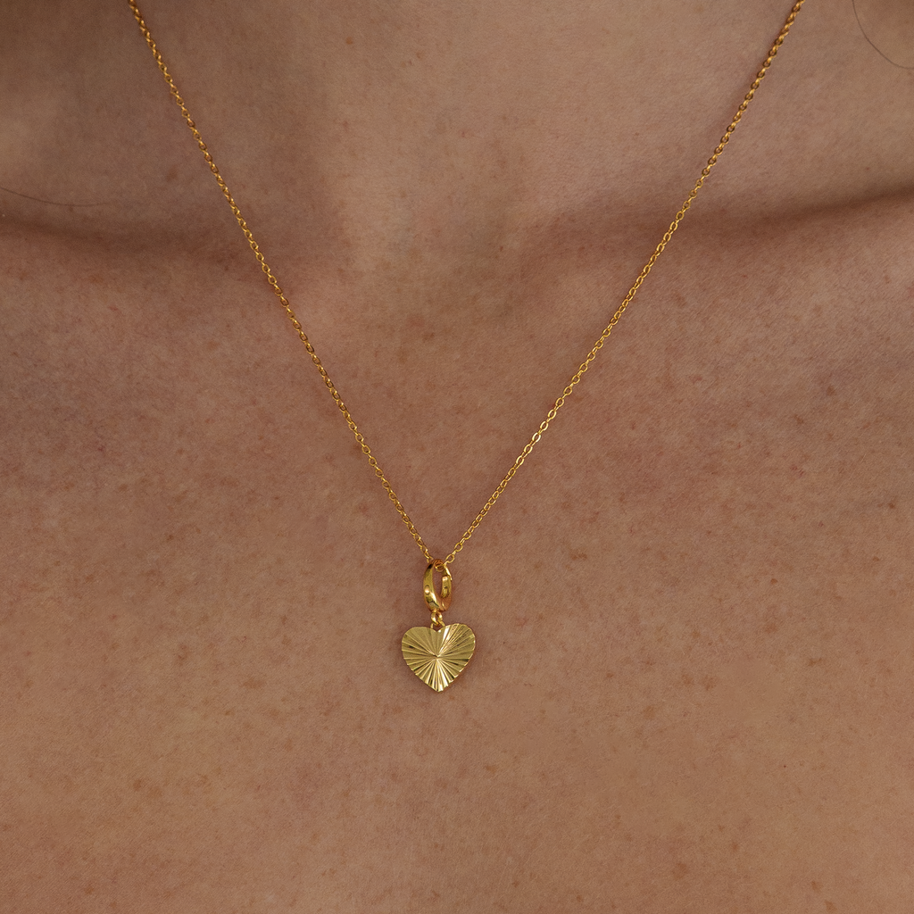 Fluted Heart Clip Charm