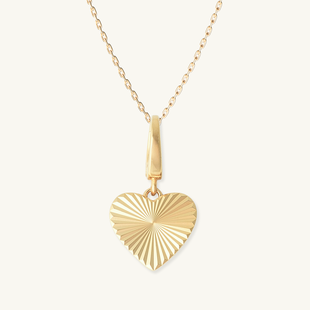 Fluted Heart Clip Necklace By Lumine