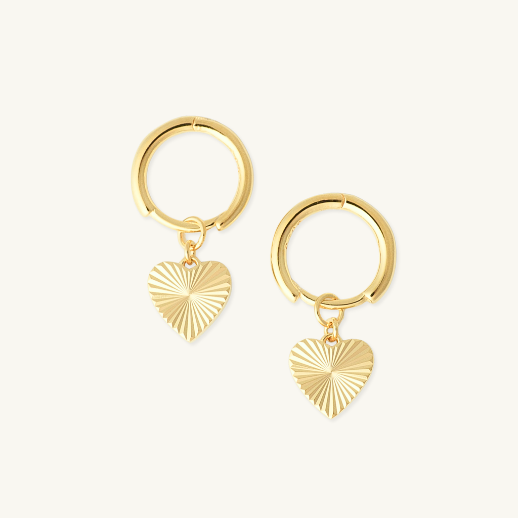 Fluted Heart Earrings By Lumine