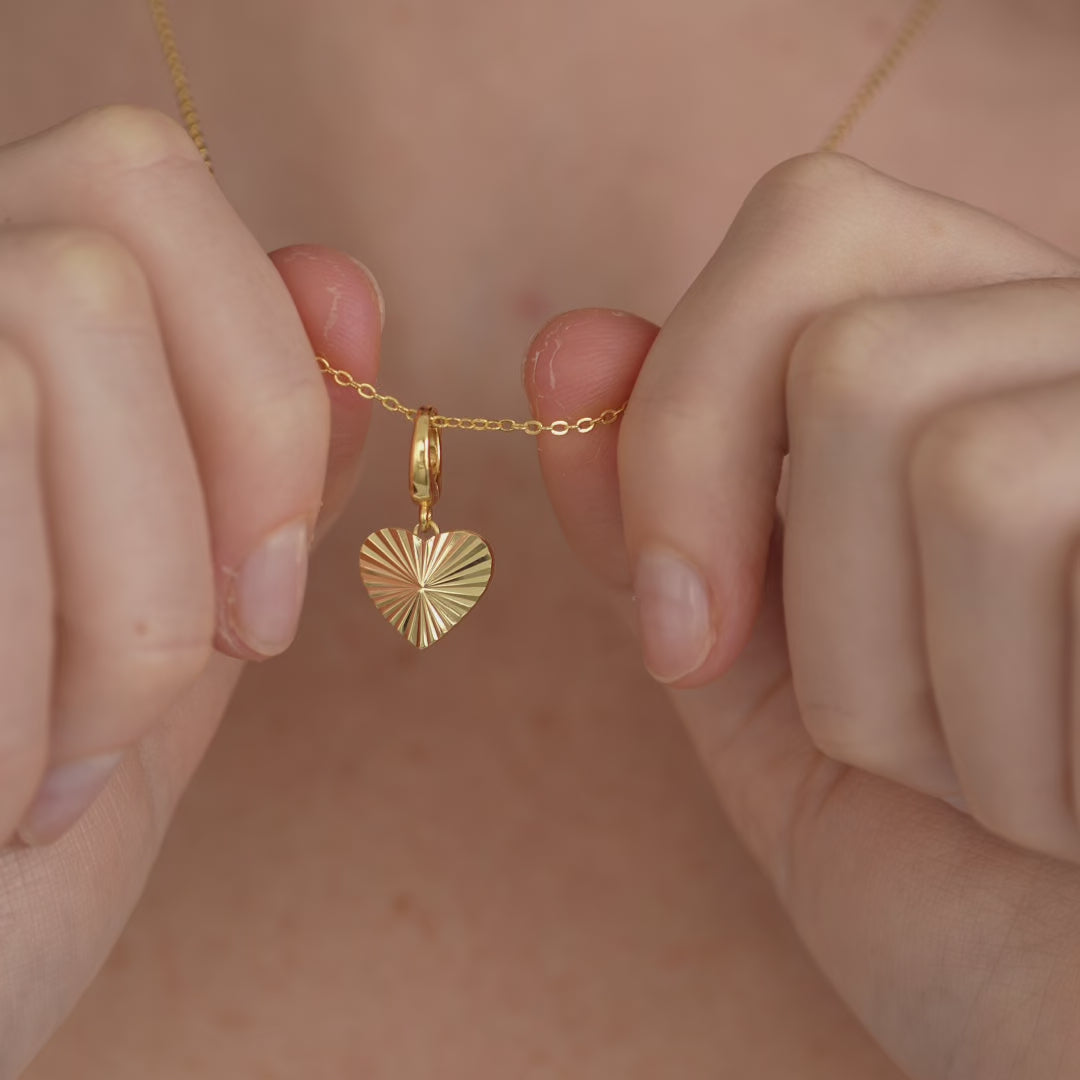 Fluted Heart Clip Charm