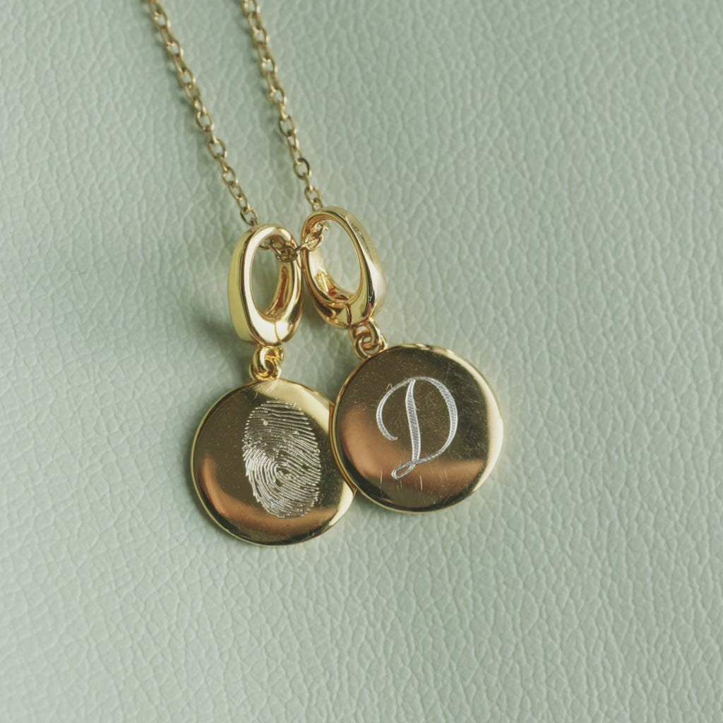 The Fingerprint Initial Necklace Set