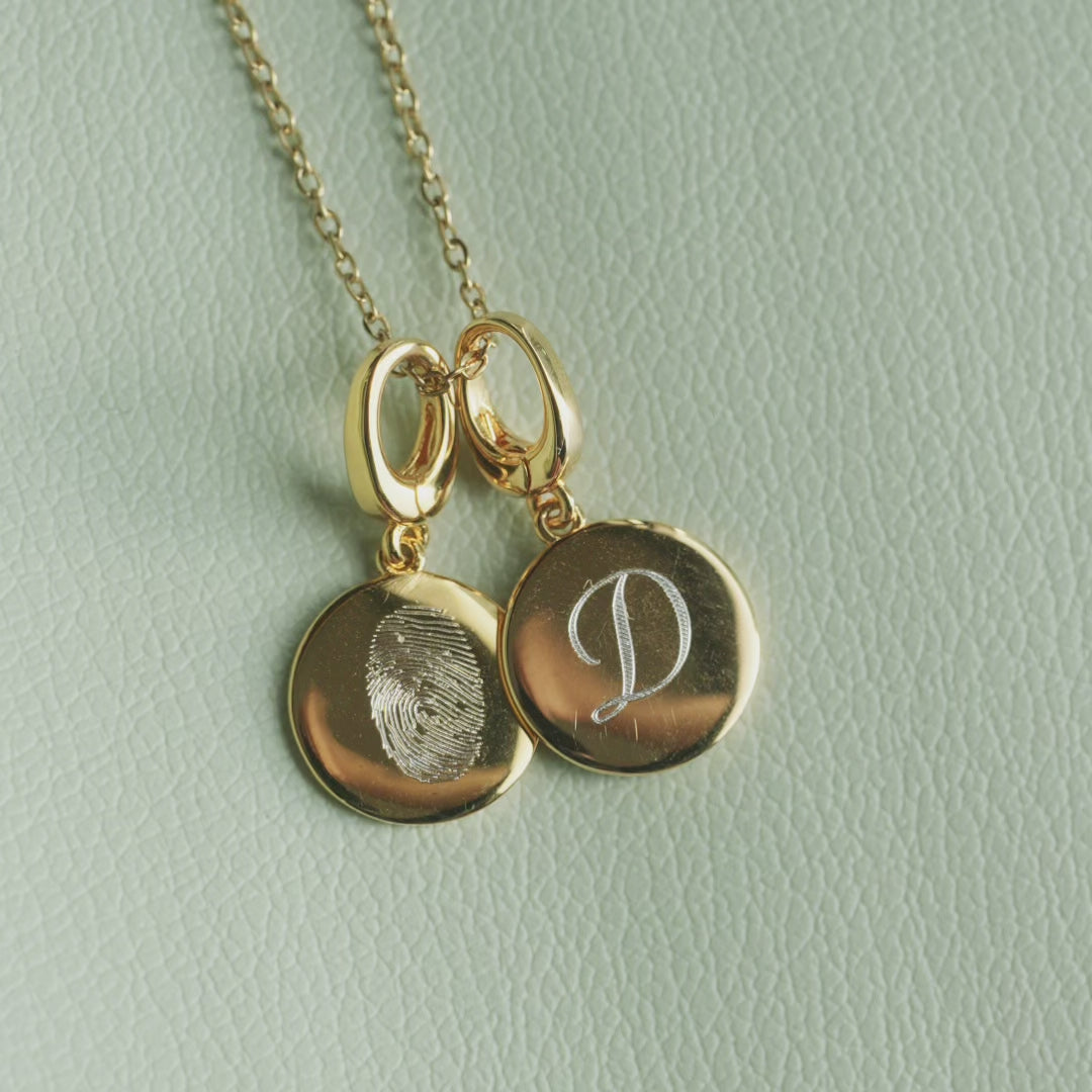 The Fingerprint Initial Necklace Set