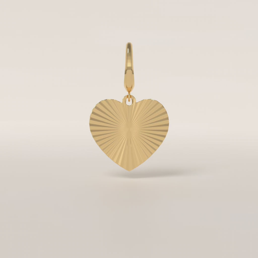Fluted Heart Charm