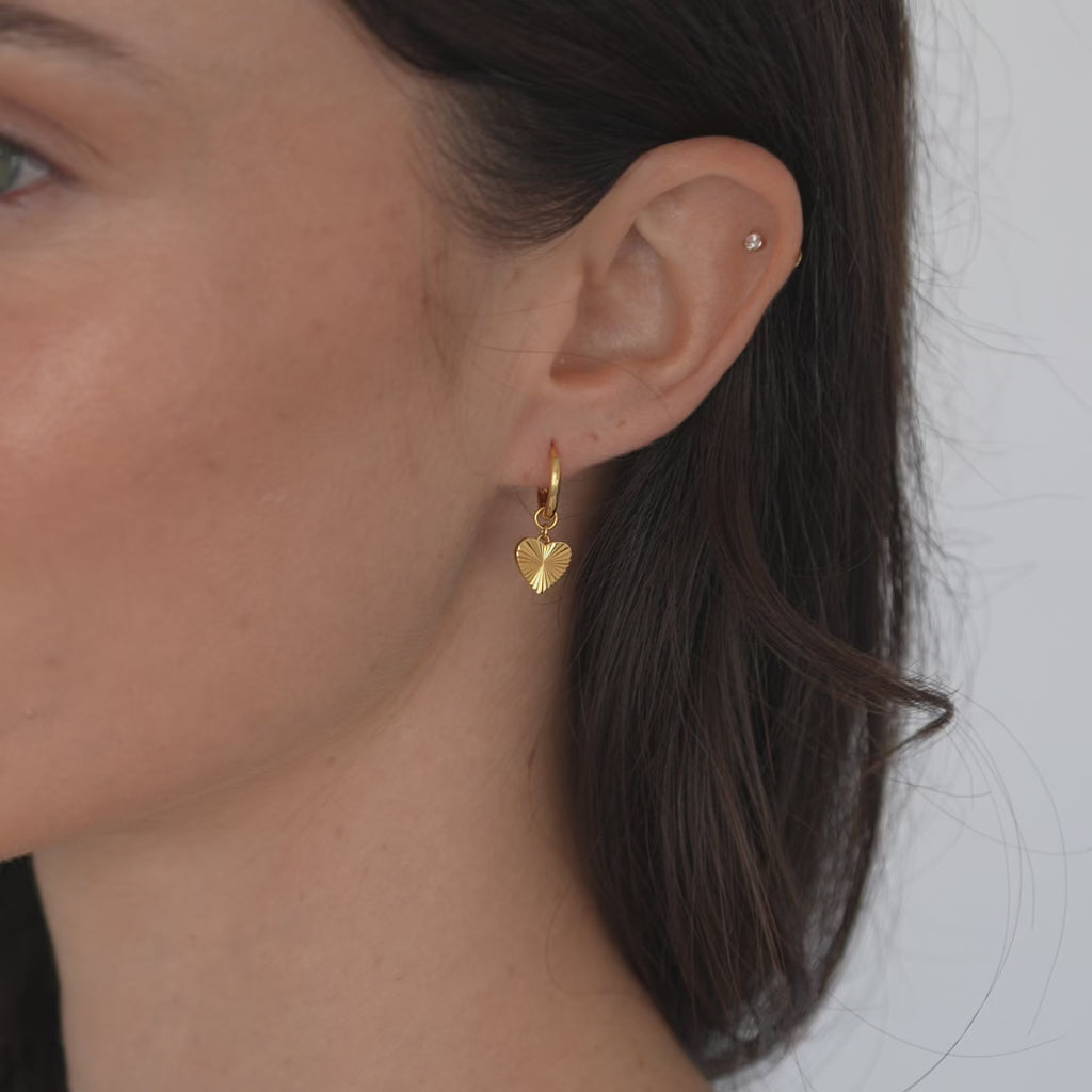 Fluted Heart Earrings
