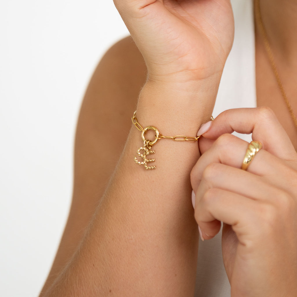 Rope Initial Charm alternate angle By Lumine