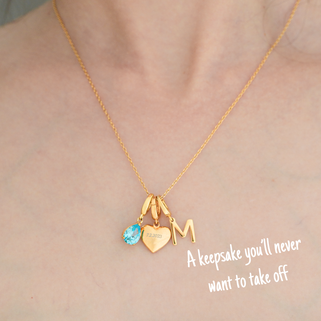 The Love Letter Necklace Set alternate angle By Lumine