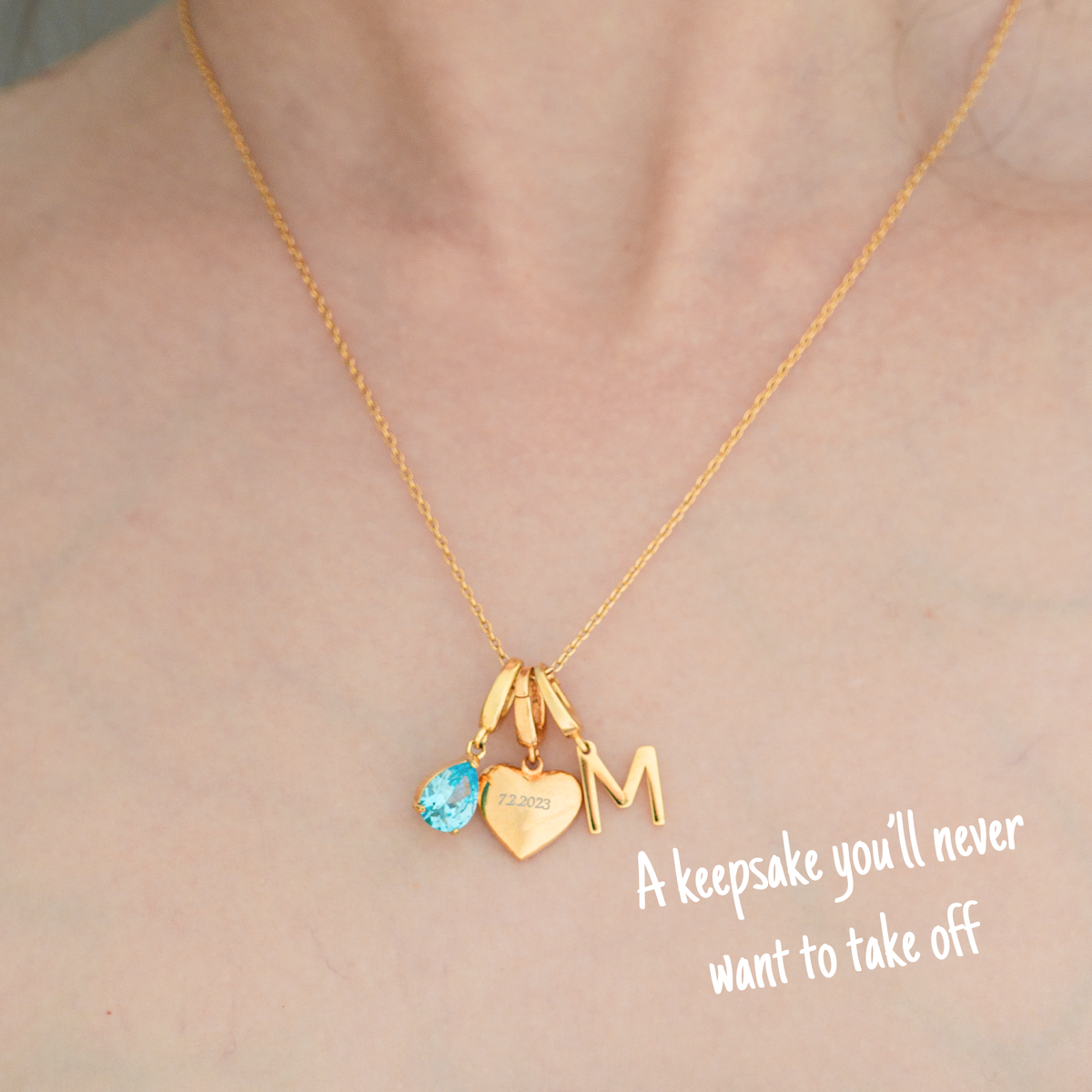 The Love Letter Necklace Set alternate angle By Lumine