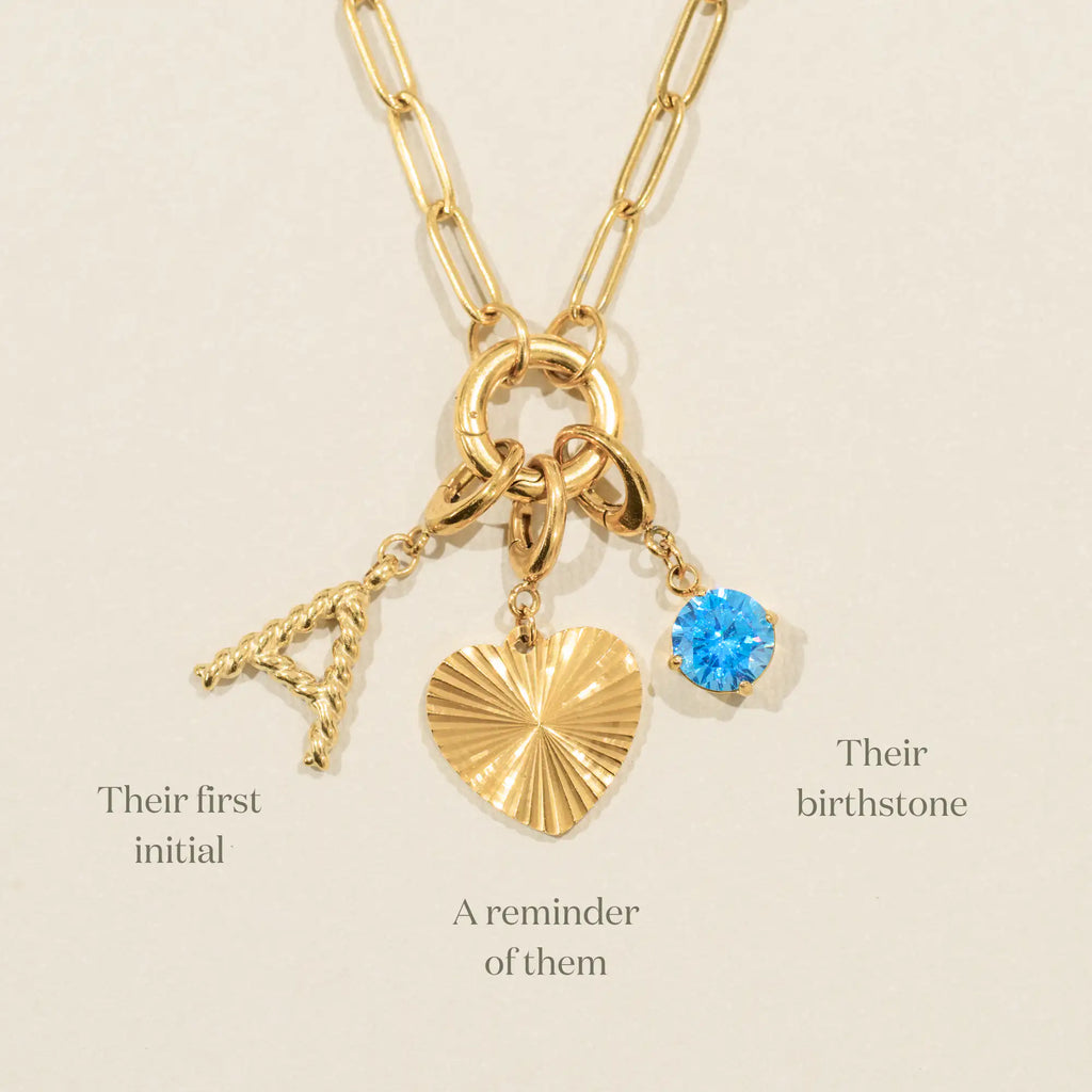 Fluted Heart Charm